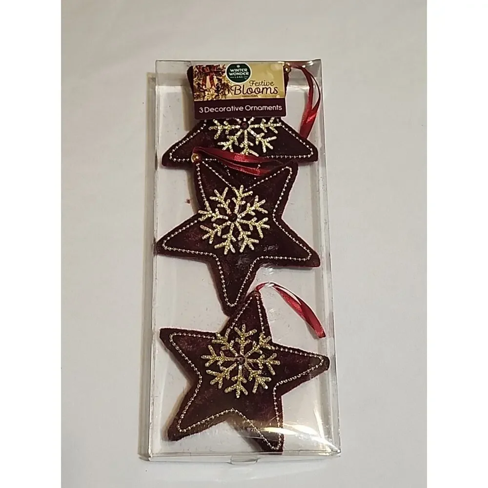 Winter Wonder Lane Festive Bloom Decorative Ornaments Burgundy 5